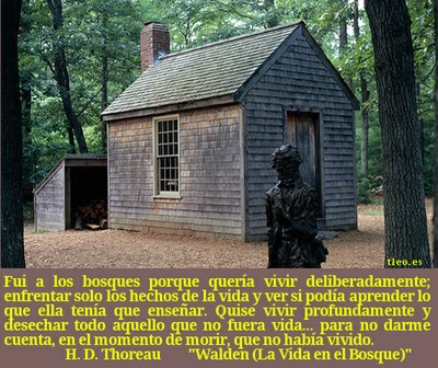 Fui a los bosques porque quería vivir, para no darme cuenta, en el momento de morir, que no había vivido. Fui a los bosques porque quería vivir, para no darme cuenta, en el momento de morir, que no había vivido.